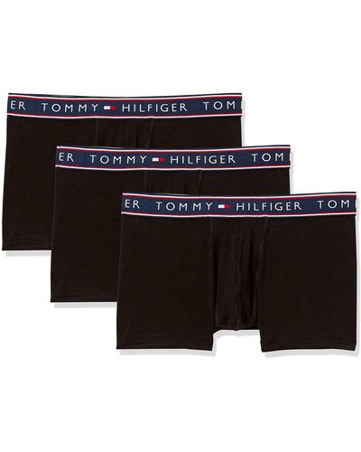 Tommy Hilfiger Mens Cotton Stretch Miltipack Trunks - Black