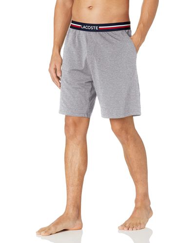 Lacoste S Semi-fancy Waist Cotton Stretch Loungewear Shorts Pajama - Gray
