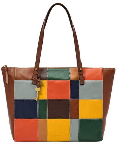 Fossil Rachel Leather Tote Bag Purse Handbag - Multicolor