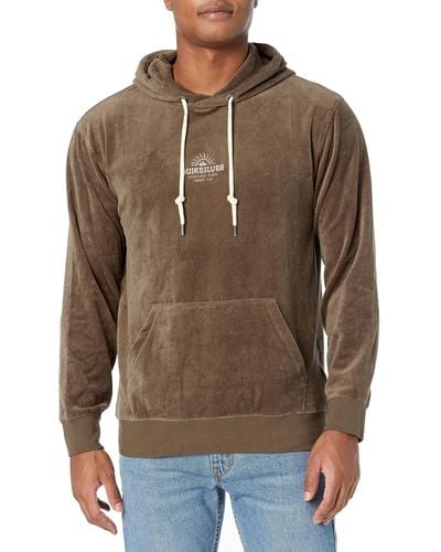 Quiksilver Cord Hoodie Pullover Sweatshirt Hooded - Brown