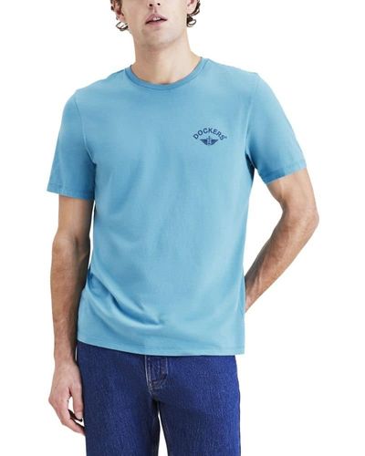 Dockers Slim Fit Short Sleeve Graphic Tee Shirt - Blue