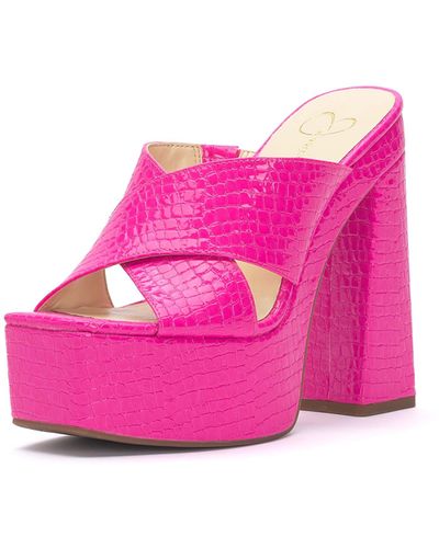 Jessica Simpson Basima Platform High Heel Sandal Wedge - Pink