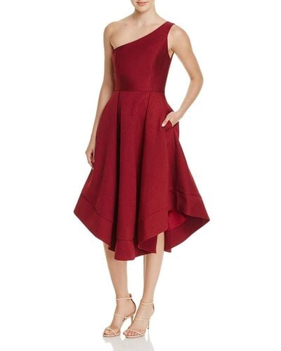 C/meo Collective Making Waves Strapless High Low Fit And Flare Party Dress, Maroon - Red