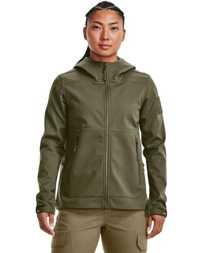 Under Armour Womens Tactical Soft Shell Full Zip Jacket, - Green