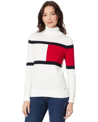 Tommy Hilfiger Pullover Turtleneck Everyday Sweater - Red
