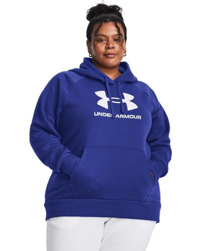 Under Armour Womens Rival Fleece Logo Hoodie, - Blue