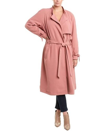 Rachel Roy Plus Size Trench Coat - Pink