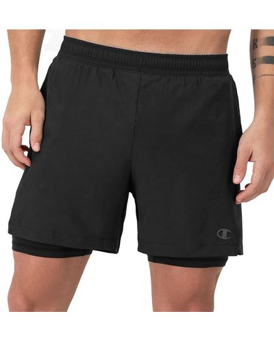 Champion , Mvp With Total Support Pouch, Running Shorts For With Liner, 5", Black Hd C Logo, Medium