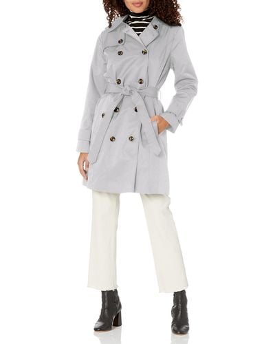 London Fog Double Breasted Trench Coat - White