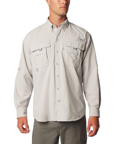 Columbia Men's Pfg Bahamatm Ii Long Sleeve Shirt - Tall, Cool Gray, 4x