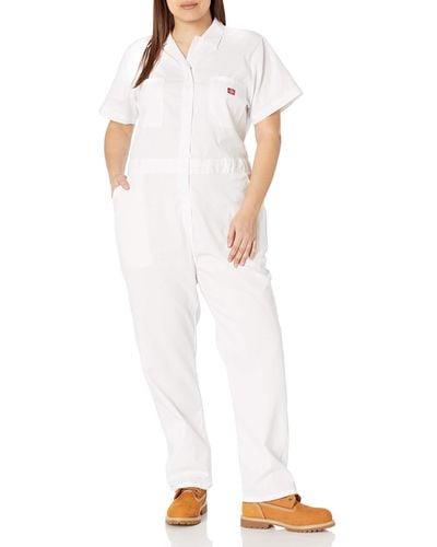 Dickies Plus Size Flex Short Sleeve Coverall - White