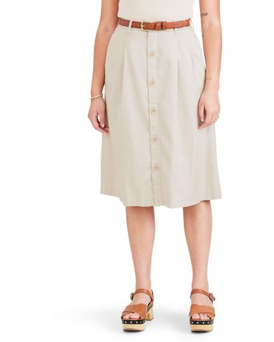 Dockers Midi Skirt, - Natural