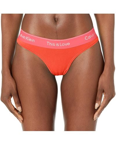 Calvin Klein Plus This Is Love Modern Cotton Thong Panty - Red