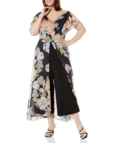 Adrianna Papell Floral Chiffon Jumpsuit - Multicolor