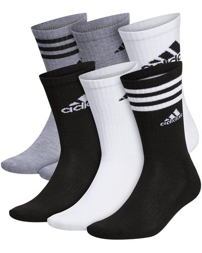 adidas Cushioned Mixed Crew Socks 6 Pairs - Black