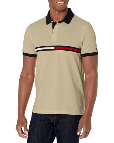 Tommy Hilfiger Mens Short Sleeve Cotton Pique Flag In Regular Fit Polo Shirt - Multicolor