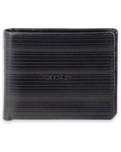 Calvin Klein Rfid Textured Slimfold Wallet - Black
