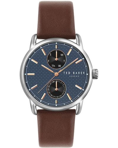 Ted Baker Gents Tan Eco -leather Strap Watch - Blue