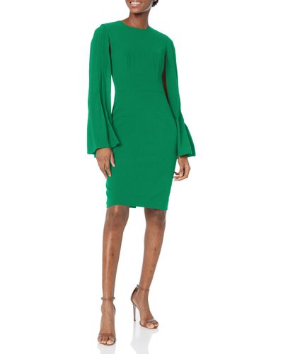 Trina Turk Sheath Dress With Slit Sleeve - Green