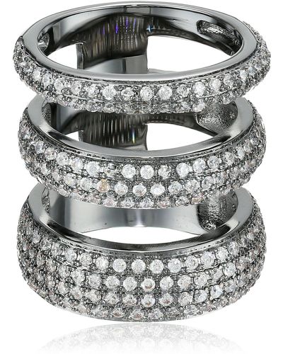 Noir Jewelry Three Circle Clear Cubic Zirconia Ring - Multicolor