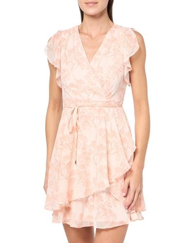 Tommy Hilfiger Petite Nantucket Blossom Chiffon Dress - Pink