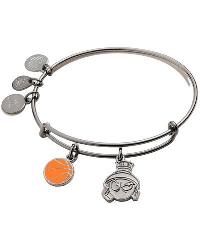 ALEX AND ANI As21ebsj04rth,space Jam Marvin The Martian Duo Charm Expandable Bangle Bracelet,midnight Silver,orange - Metallic