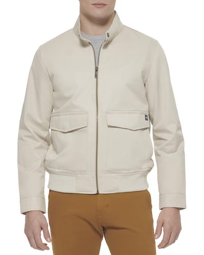 Dockers Bomber Jacket With Snap Racer Collar - Gray