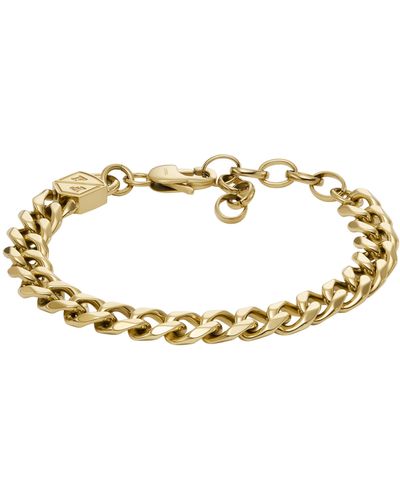 Fossil Stainless Steel Gold-tone Chain Bracelet - Metallic