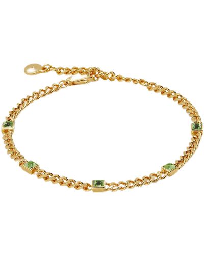 ALEX AND ANI Aa7398238sg,birthstone Curb Chain Bracelet,shiny Gold,green,august - Metallic