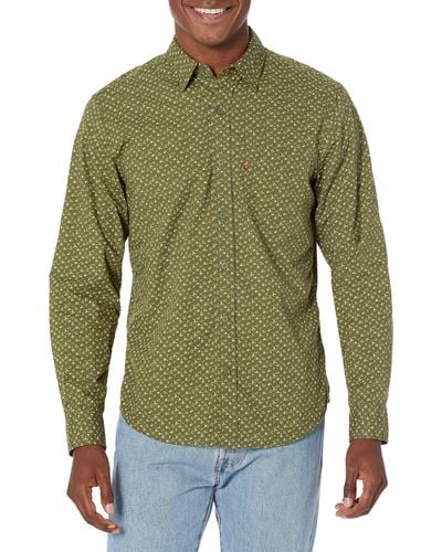 Levi's Classic 1 Pocket Long Sleeve Button Up Shirt - Green