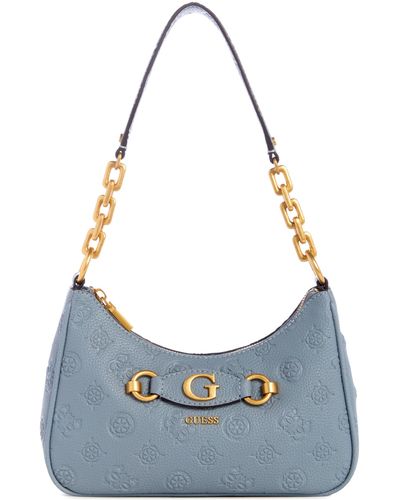 Guess Izzy Peony Top Zip Shoulder Bag in Black | Lyst