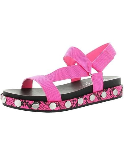 Jessica Simpson Perie Velcro Snake Skin Studded Sandals - Pink
