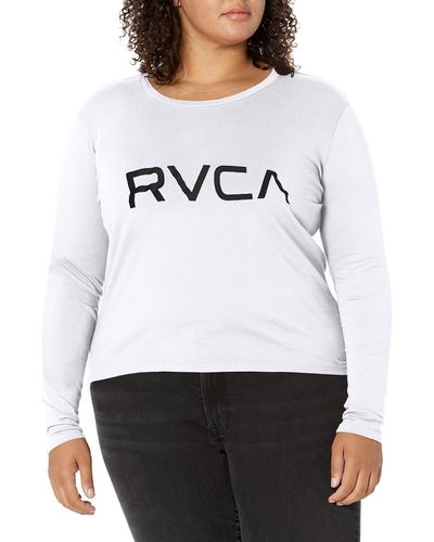 RVCA Red Stitch Long Sleeve Graphic Tee Shirt - White