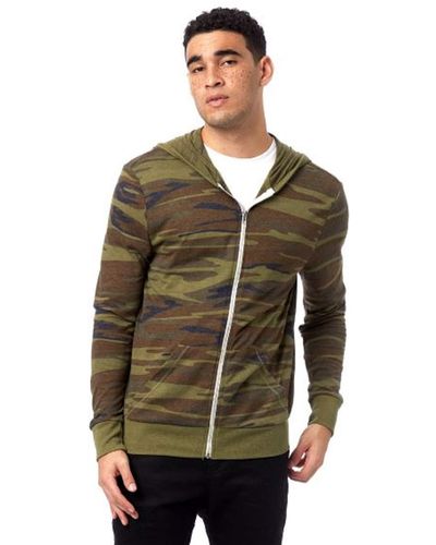 Alternative Apparel Mens Eco Zip Hoodie Hooded Sweatshirt - Multicolor