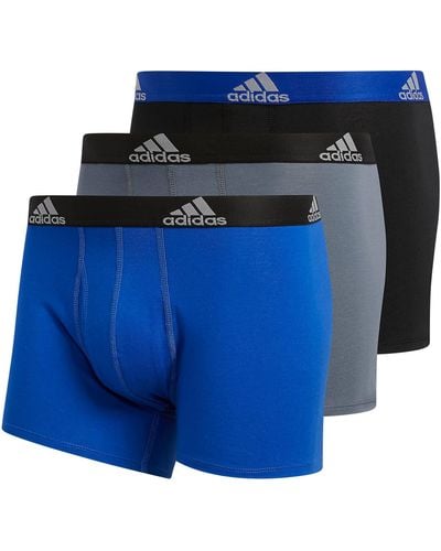 adidas Stretch Cotton 3-pack Trunk - Blue
