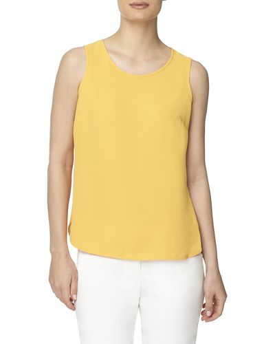 Anne Klein Womens Sleeveless Woven Shell With Darts Blouse - Yellow