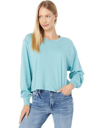 Alternative Apparel Main Stage Long Sleeve Cropped Tee - Blue