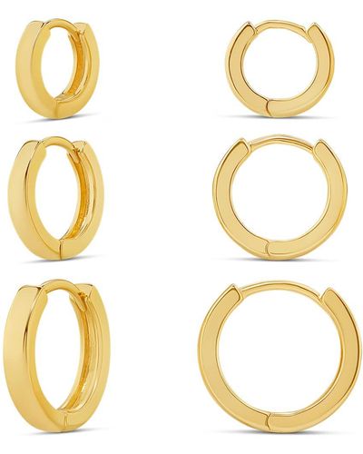 Amazon Essentials 14k Gold Plated Hoop Set - Metallic