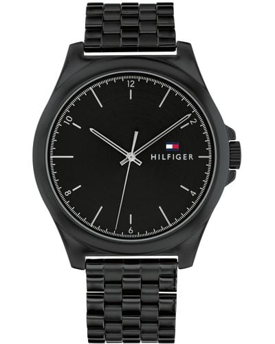 Tommy Hilfiger 3h Quartz - Stainless Steel Wristwatch - Water Resistant Up To 3 Atm/30 Meter - Premium Fashion Timepiece For All Occasions - 42 - Black