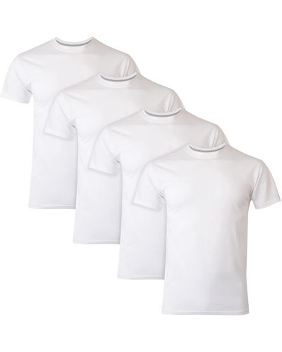 Hanes Ultimate 4-pack Freshiq Slim Fit Crew T-shirt - White