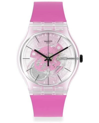 Swatch New Gent SO29K107 Quarz-Silikon-Armband - Pink