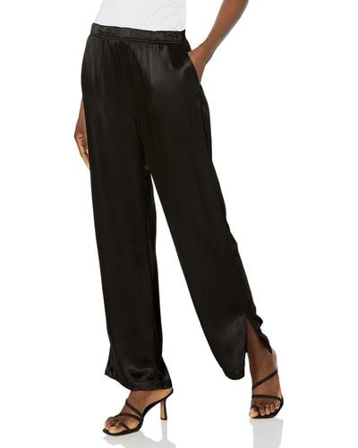 Monrow Hb0633-1-silky Rayon Pants - Black