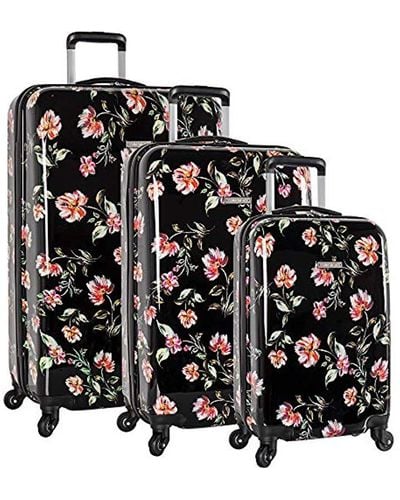 Nine West 3 Piece Hardside Spinner Luggage Suitcase Set - Black