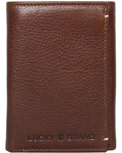 Lucky Brand Embossed Trifold And L-fold Wallet - Brown