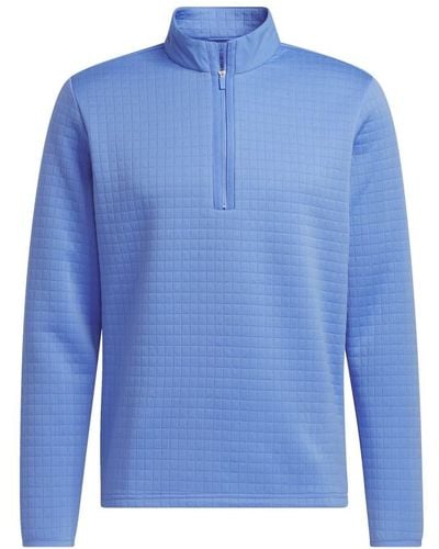 adidas Golf S Durarble Water Repellent Quarter Zip Pullover - Blue
