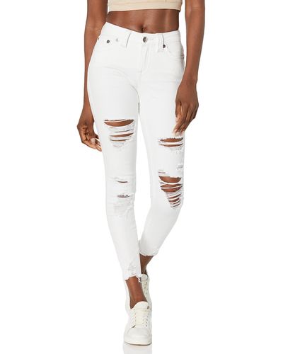 True Religion Jennie Mid Rise Curvy Skinny Jeans - White