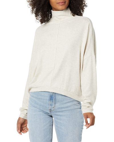 Lucky Brand Womens Long Sleeve Mock Neck Cloud Jersey Pullover - White