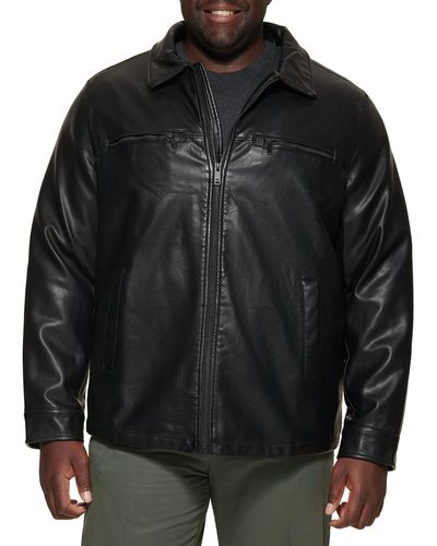 Dockers Big & Tall James Faux Leather Jacket - Black