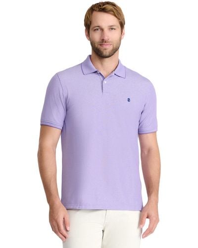 Izod Slim-fit Advantage Performance Short-sleeve Solid Polo Shirt - Purple