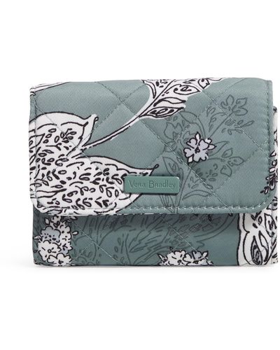 Vera Bradley Performance Twill Riley Compact Wallet With Rfid Protection - Metallic